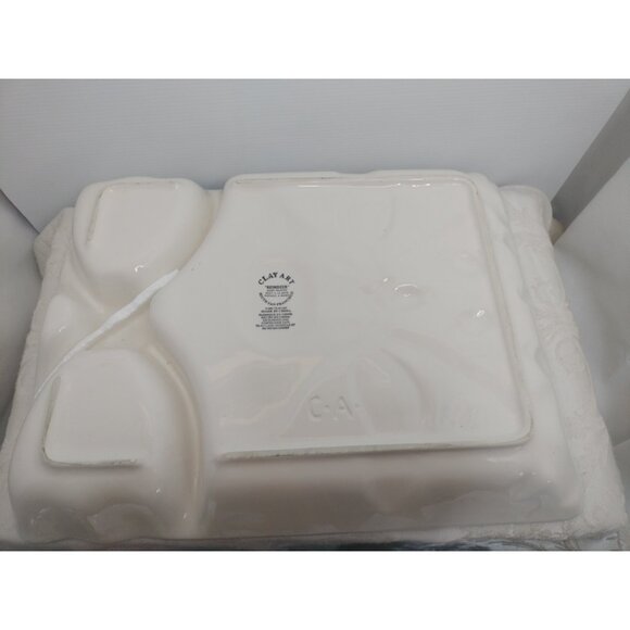 Clay Art Reindeer Chip 'n Dip Platter Christmas Serving Tray Plate (B145) - Picture 6 of 11